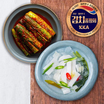 Hongcheon Daebok Cucumber Kimchi 2kg + Water Radish Kimchi 2kg_Korea Direct Delivery B