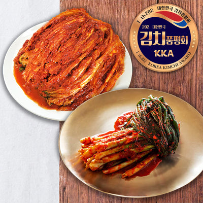 Hongcheon Daebok Spicy Cabbage Kimchi 2kg + Spicy Green Onion Kimchi 2kg_Korea Direct Delivery D