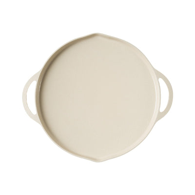 [LIHAN] Griddle Pan with wood handle 34cm Cream 