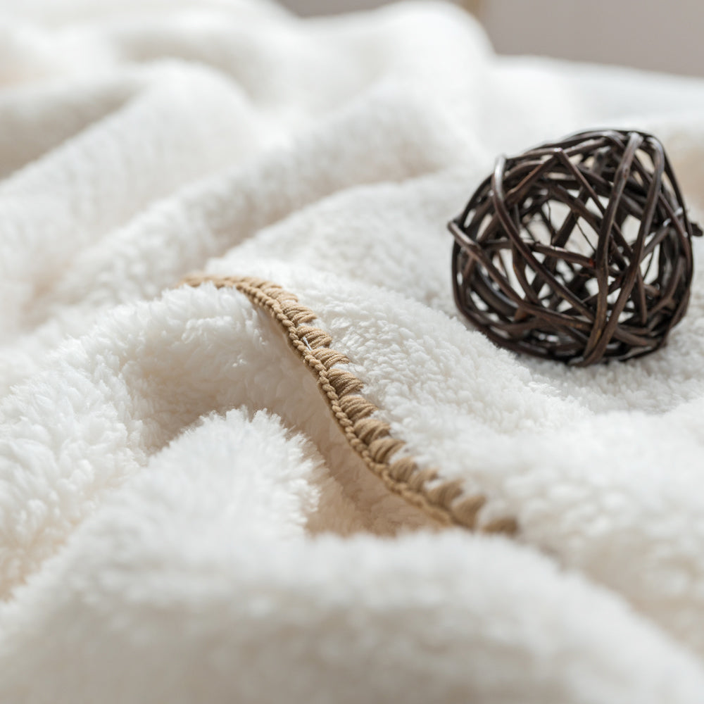 [한국직배송 F] 한길침장 극세사 담요 제나 Q (색상:아이보리/그레이/민트)