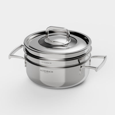 [한국직배송 B] 알텐바흐 316Ti 올인원 멀티쿠커(냄비+찜기+체반) 20cm 편수/양수 옵션선택