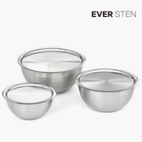 EVER STEN Mixing Bowl with Lids (3 Bowls +3 Lids)_ Korea Direct Delivery E