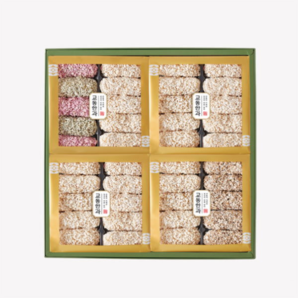 [한국직배송 B] 교동한과 꽃새댁 2단 선물세트(쇼핑백 포함)