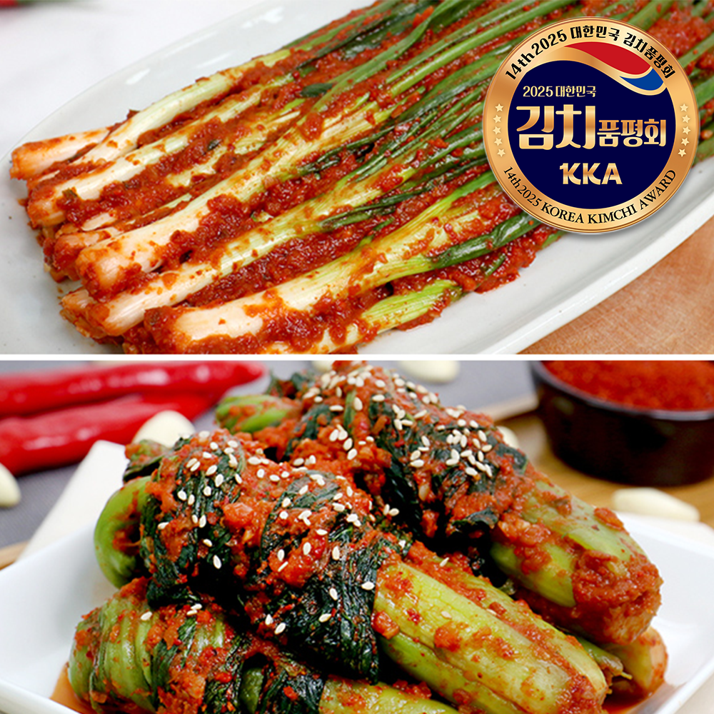 [한국직배송 D] 김치품평회 대상 새벽팜 보쌈김치 2kg + 파김치 1kg + 갓김치 1kg