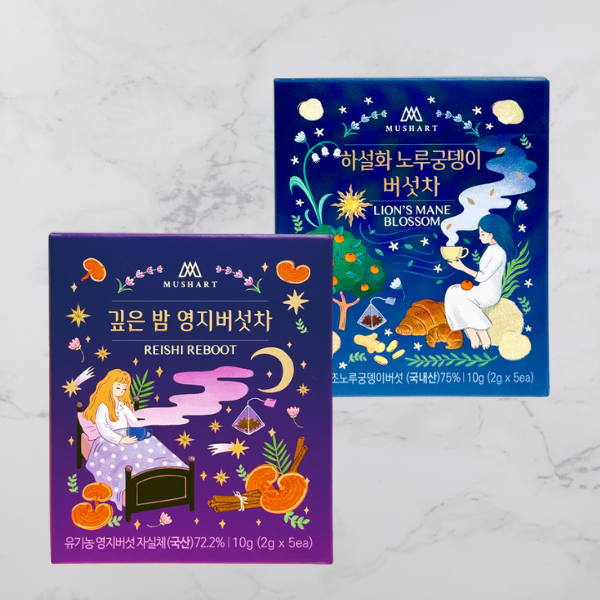 [솔룸바이오텍] 유기농 버섯차 2종 세트 (2g x 5ea x 2box)