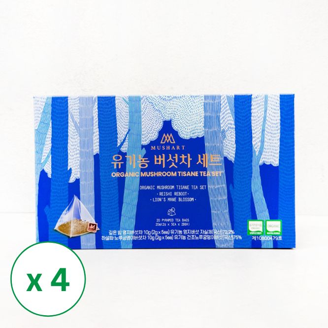 [솔룸바이오텍] 유기농 버섯차 2종 세트 (2g x 5ea x 2box) x 4박스 _무료배송(묶음)