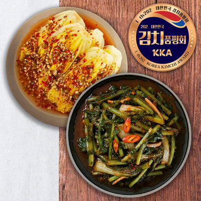 Hongcheon Daebok Jeju Barley Cabbage Kimchi 2kg + Radish Kimchi 2kg_Korea Direct Delivery A