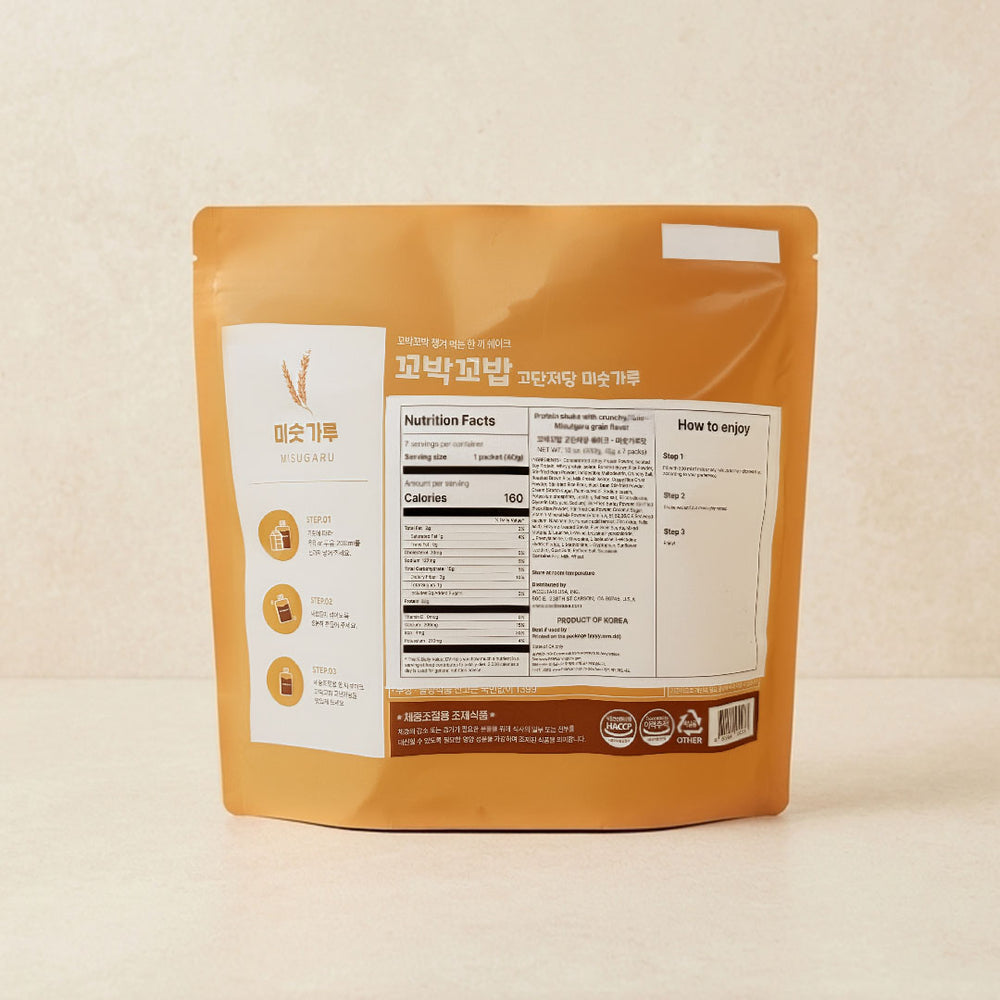 [꼬박꼬밥] 고단저당 단백질 쉐이크 미숫가루 (40gx7팩)