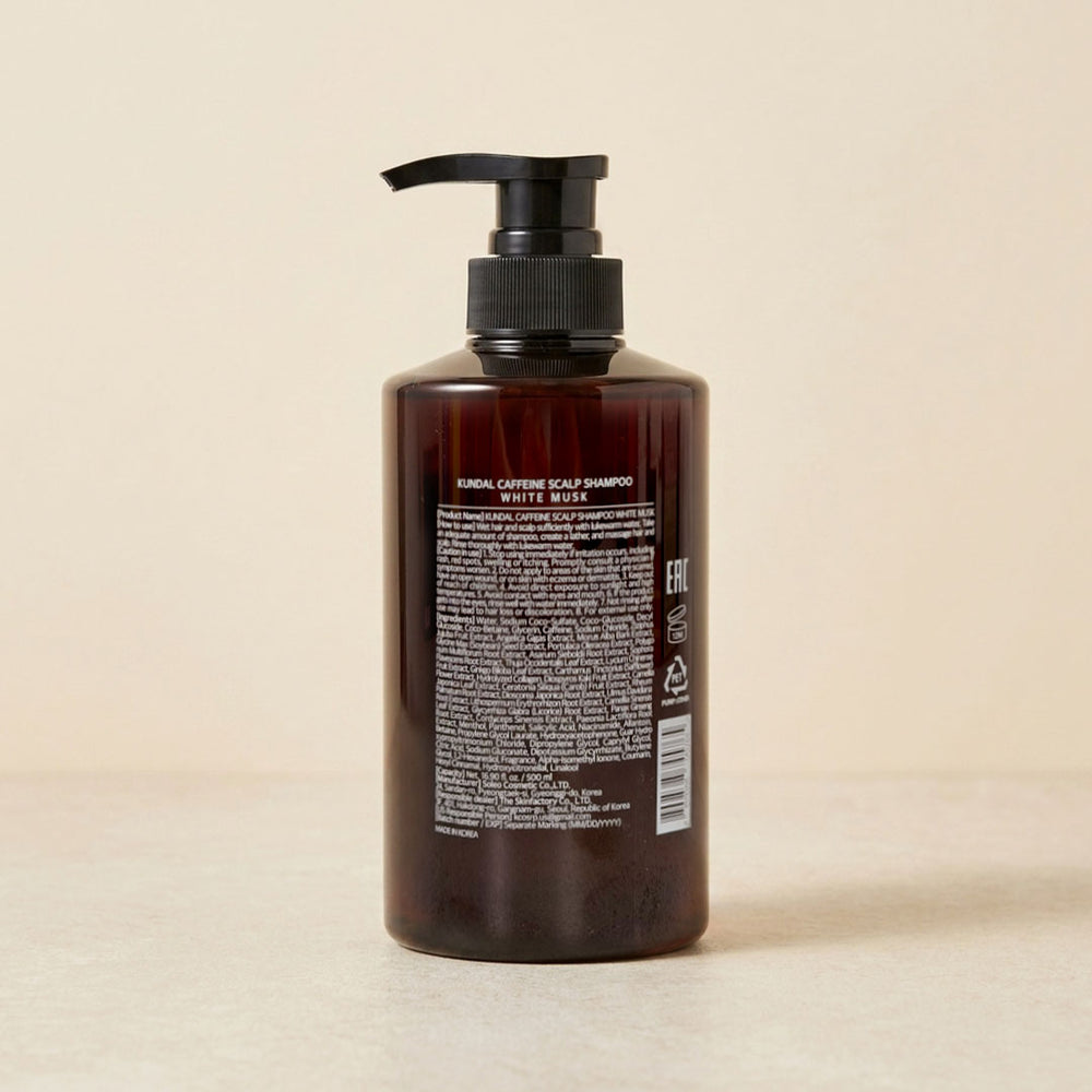 [KUNDAL] Caffeine Anti-Hair Loss Shampoo White Musk Scent 500ml