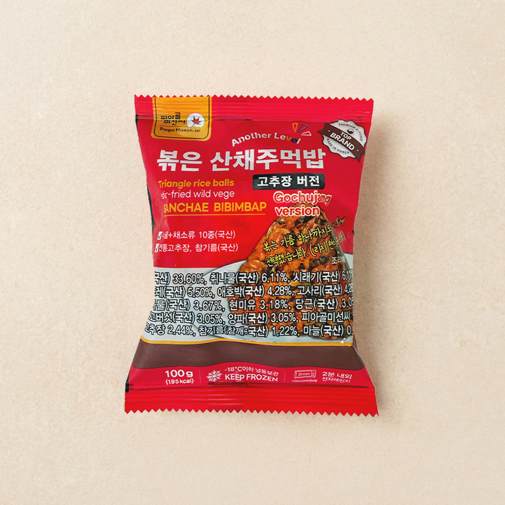 [Piagol Misun] Roasted Wild Vegetable Rice Ball (Chili Paste Flavor) 100g x 4pk