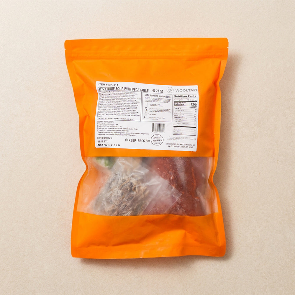 [Wooltari] Spicy Beef Soup With Vegetable 2.5lbㅣ*Free* [Yesodam] Green Onion Kimchi 800g