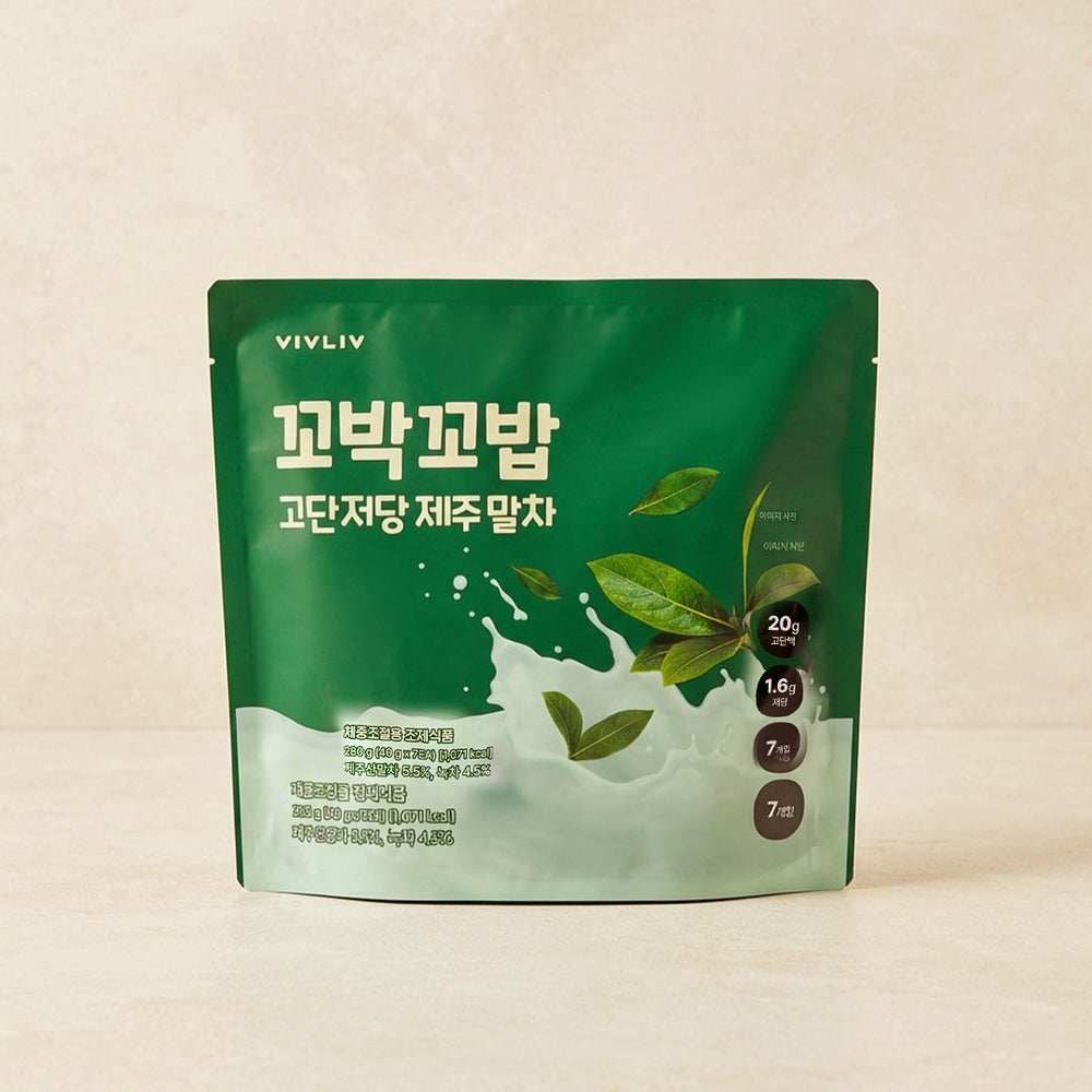 [꼬박꼬밥] 고단저당 단백질 쉐이크 제주 말차 (40gx7팩)