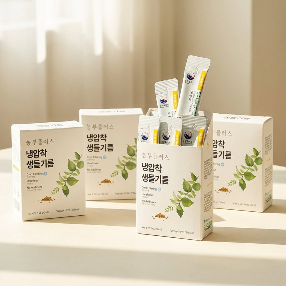 [3+1] [농부플러스] 냉압착 생들기름 스틱 50g (5gx10개) (묶음)