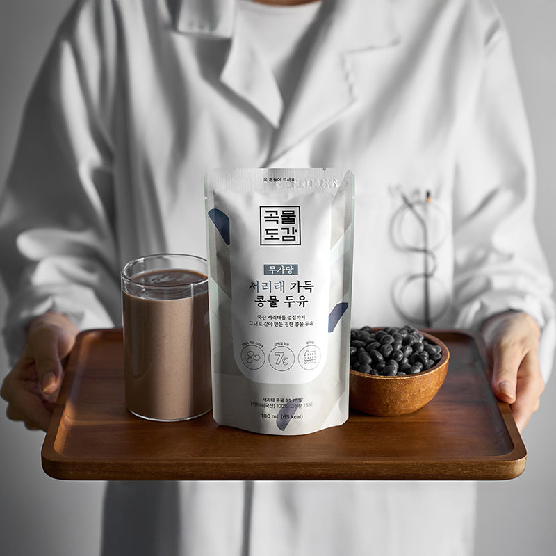 [곡물도감] 서리태 가득 콩물두유 (180ml x 15팩) x 3팩 (묶음)_ 무료배송