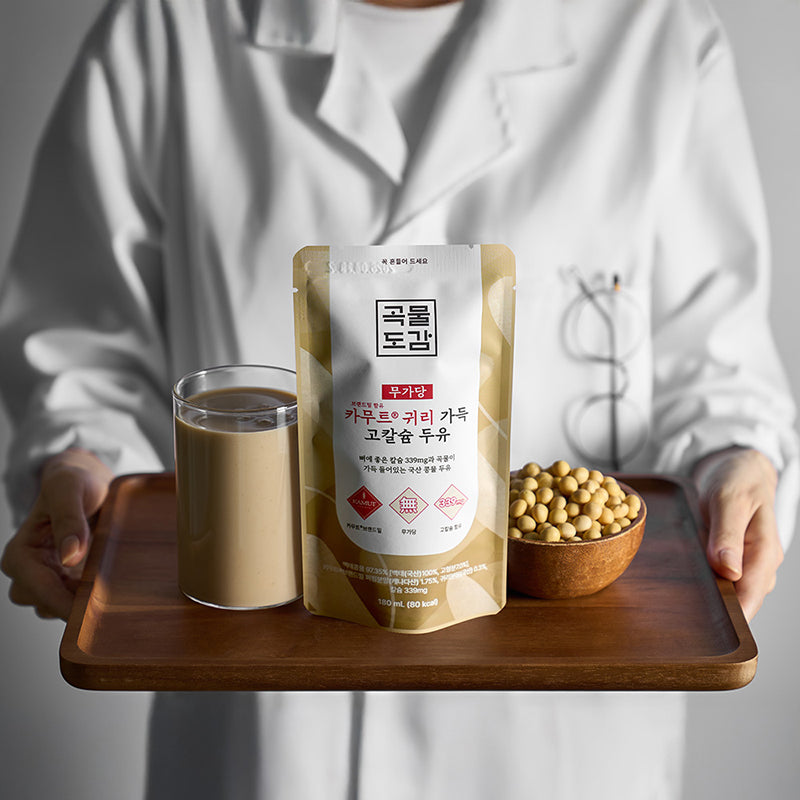[곡물도감] 카무트 귀리 가득 고칼슘 두유 (180ml x 15팩) x 3팩 (묶음)_ 무료배송
