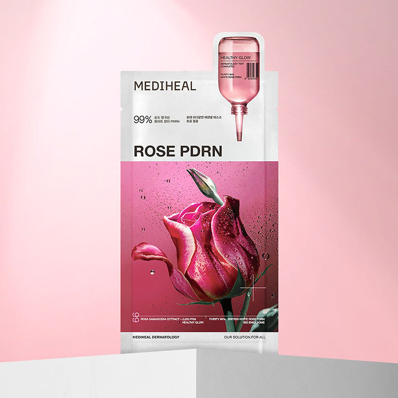 [MEDIHEAL] Rose PDRN Essential Mask Healthy Glow (10 Sheets)