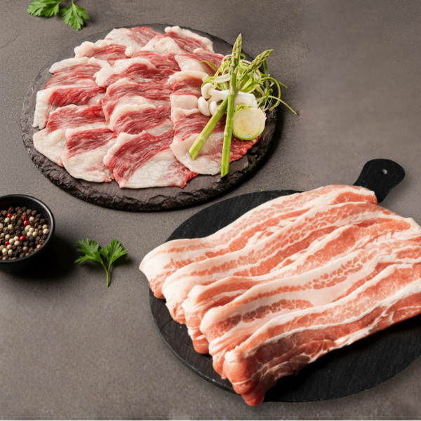 [울타리] 차돌박이 1lb + 대패 삼겹살 1lb_타임딜 (묶음)