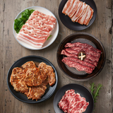 [울타리] 육뿔 양념갈비 3lb + 양념 벌집 돼지목살 2lb + 통삼겹살 2lb + 항정살 1lb + 차돌박이 1lb (묶음)_무료배송특가