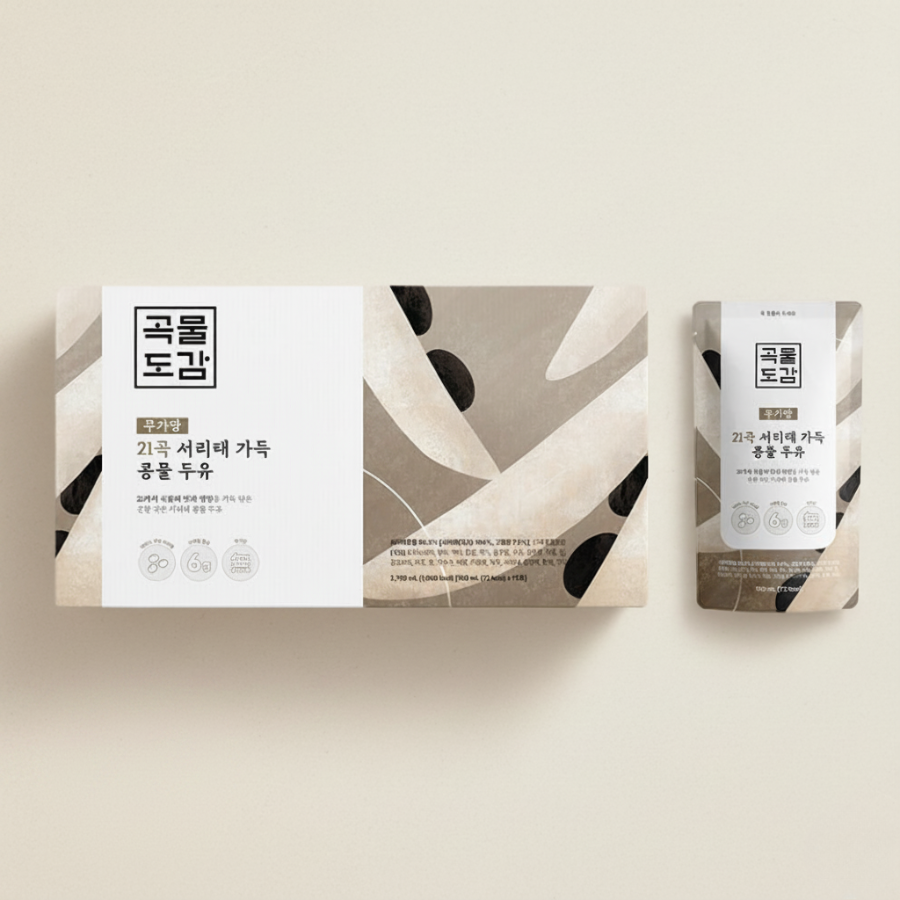 [3+1] [곡물도감] 21곡 서리태 가득 콩물두유 (180ml x 15팩) (묶음)_ 무료배송특가