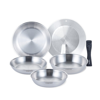[K Direct Delivery] Chefwin 316 Stainless Steel 5Ply Dream Hands Cookware Set (with Detachable Handle)