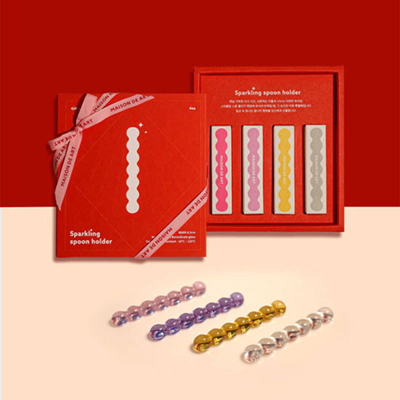 [K-Direct Delivery] Maison d'art Sparkling Glass Chopstick Rest Gift Set (4P)